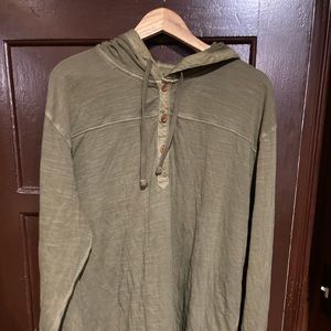 Lucky Brand Military green cotton long sleeve hoodie shirt
